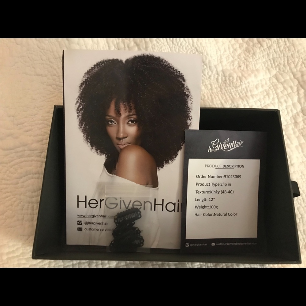 HerGivenHair coily clip-ins